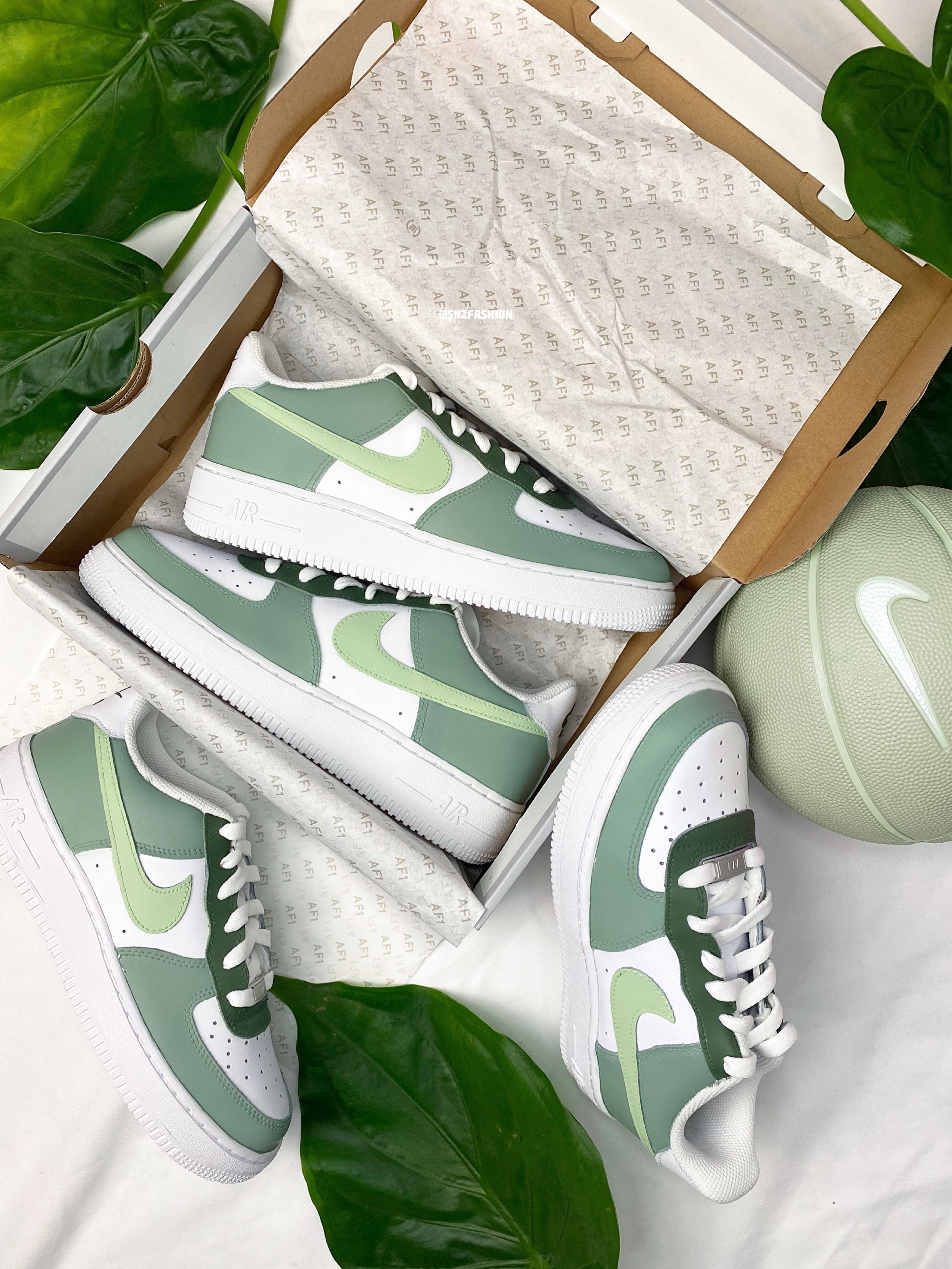 GREEN EARTH TONES NIKE AIR FORCE 1 S SNZ FASHION