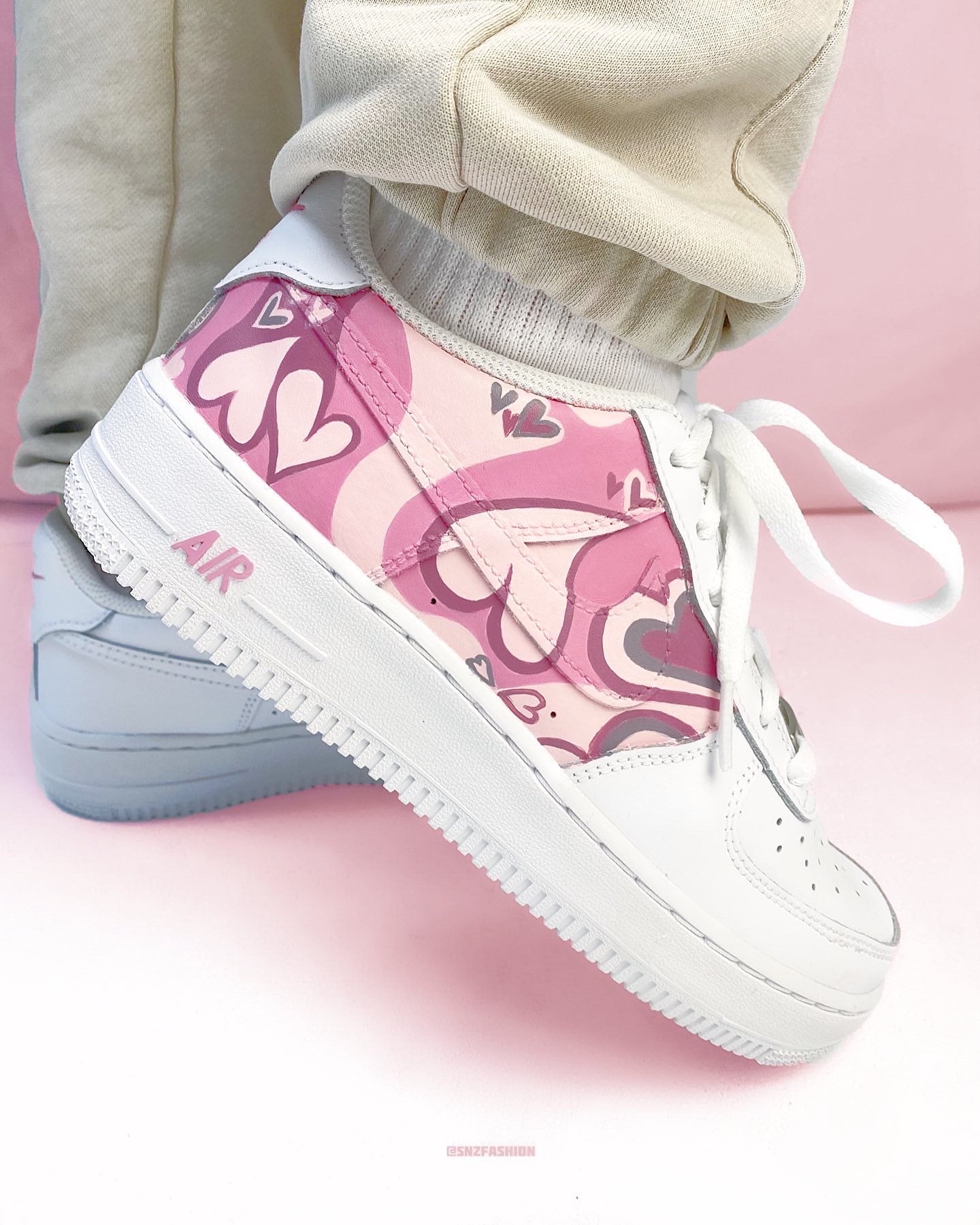 Air force 1 shop heart custom unisex sneakers