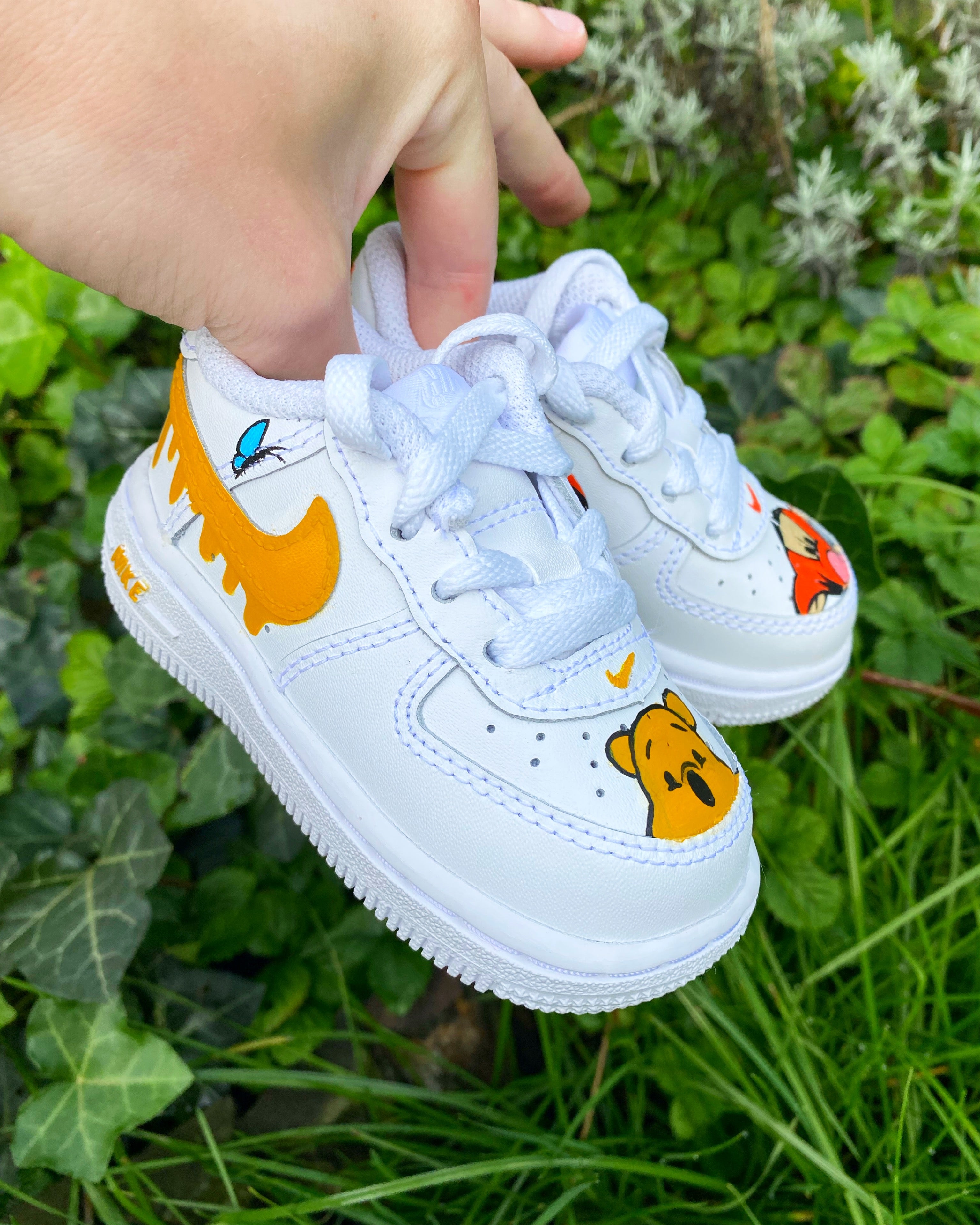 P00H BEAR x TIGGER NIKE AIR FORCE 1 BABY KIDS SNZ FASHION