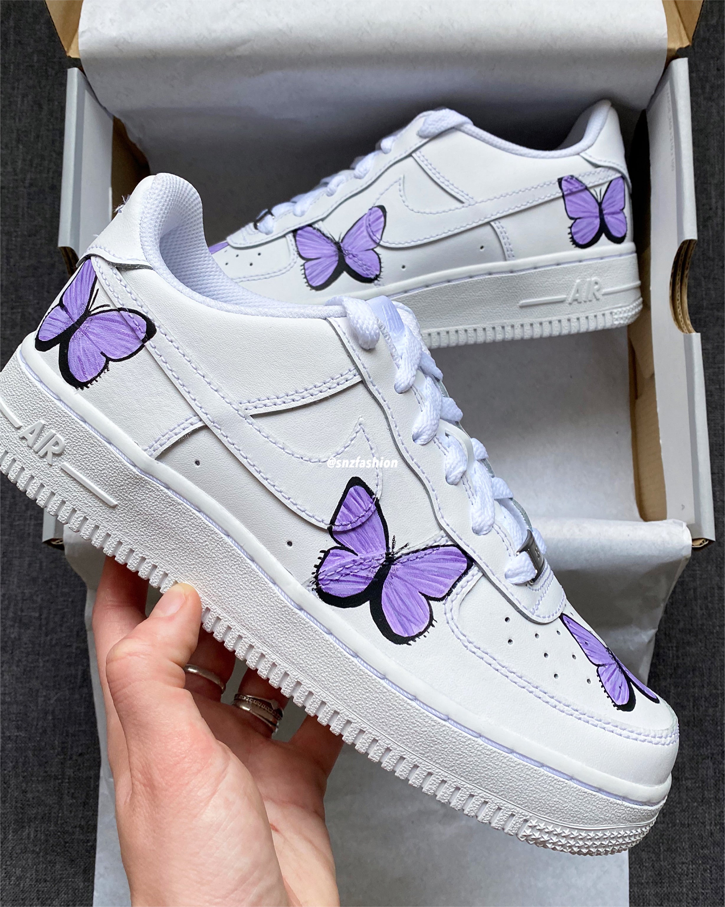 Air force 1 white with cheap butterflies